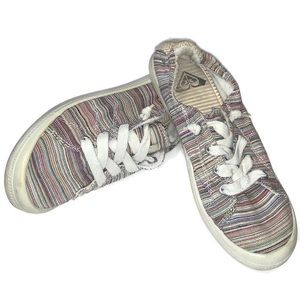 Roxy Women’s Lace Up Multi Striped Sneakers 6M GUC